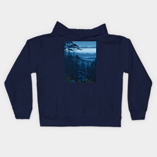 Blue Dusk Forest View #9 Kids Hoodie